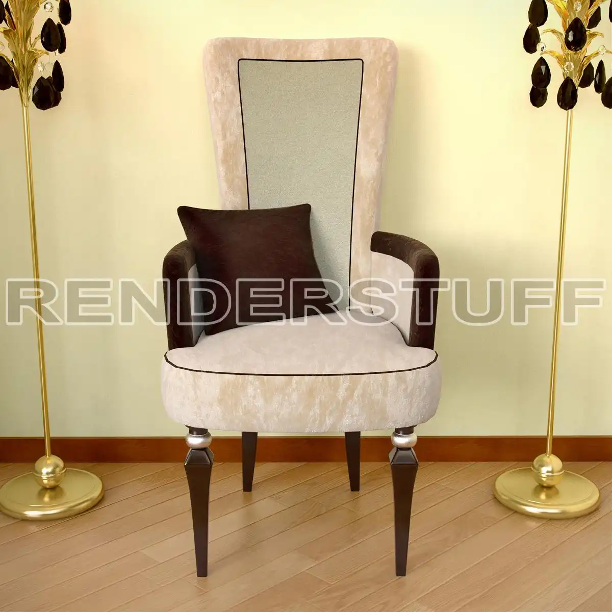 Armchair Plush With Cushion Free 3D Model