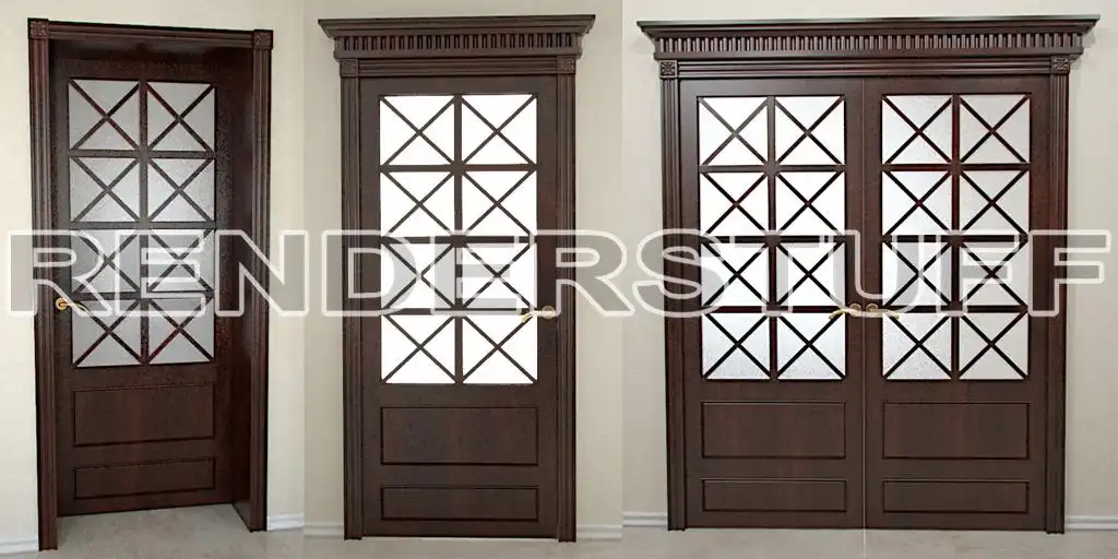 Doors Brown Kit Free 3D Model