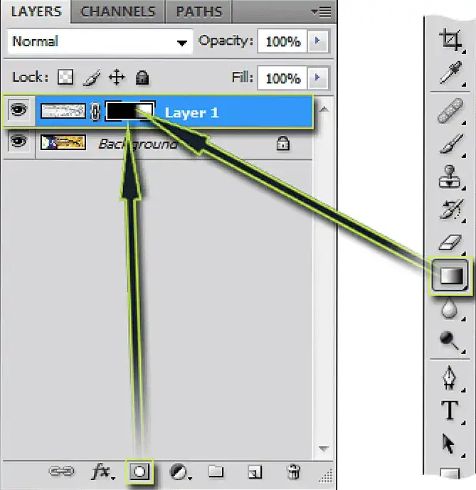 Masked layers of Photoshop showing how to compose two renders together.