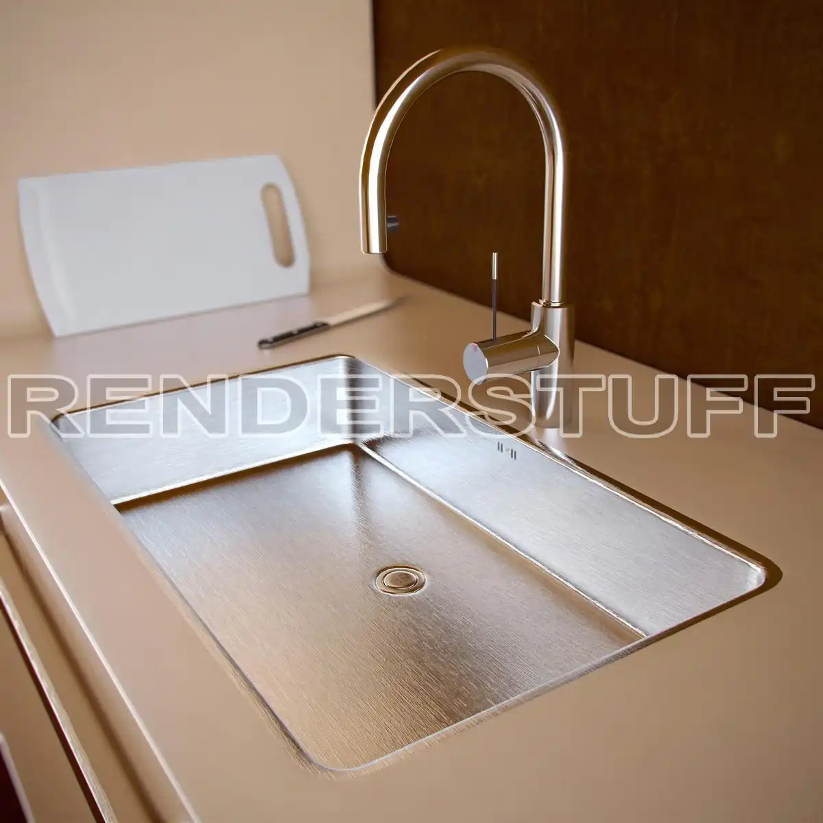Sink With Faucet Modern Kitchen Free 3D Model