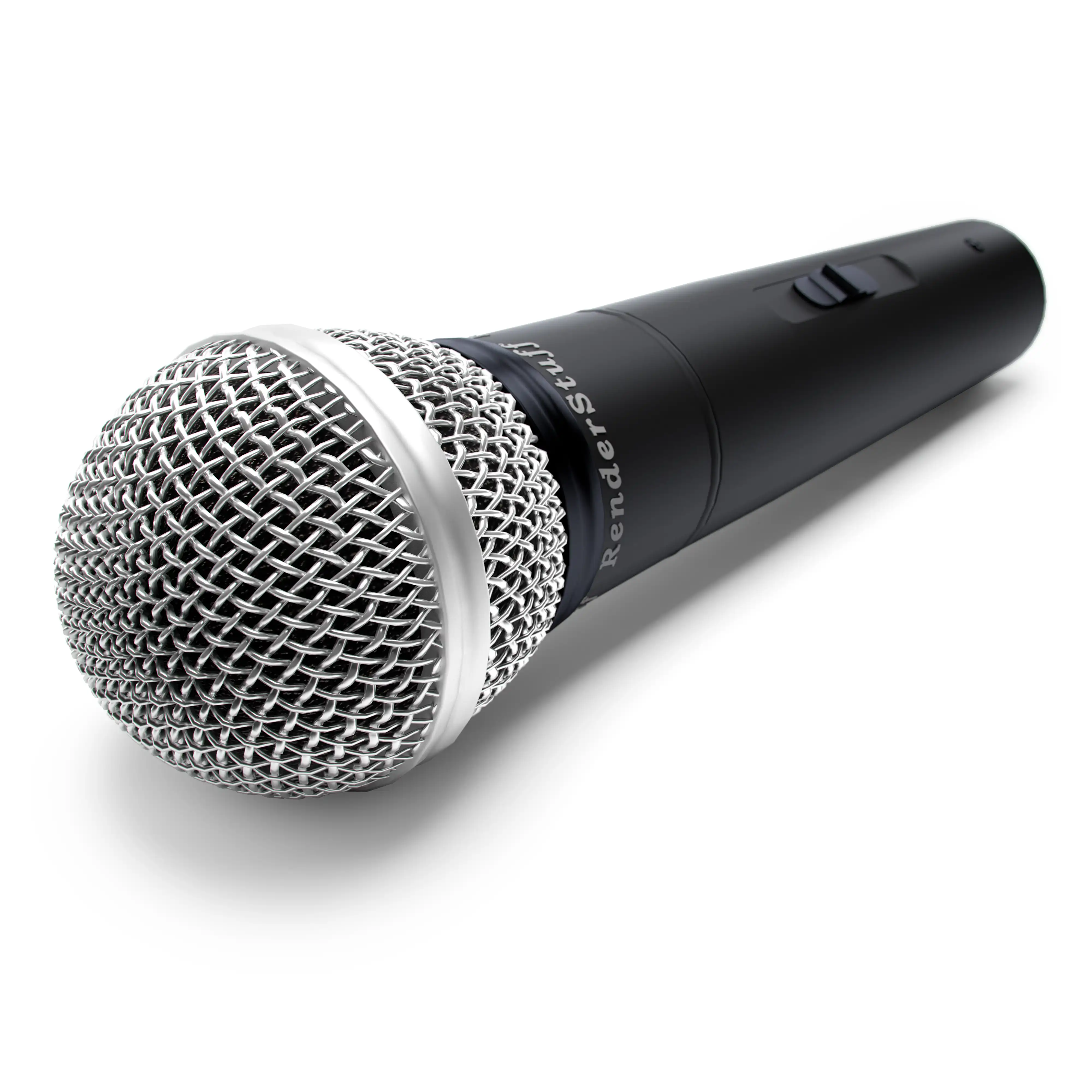 Ultra realistic free 3D model of wireless portable karaoke microphone.