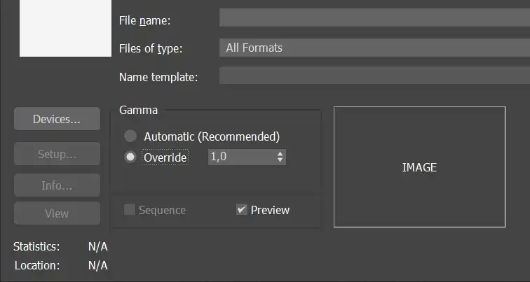 An explanatory screenshot showing the gamma-override option in the standard Bitmap map of 3ds Max.