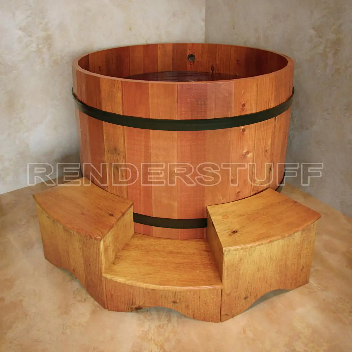 Barrel Bath Free 3D Model