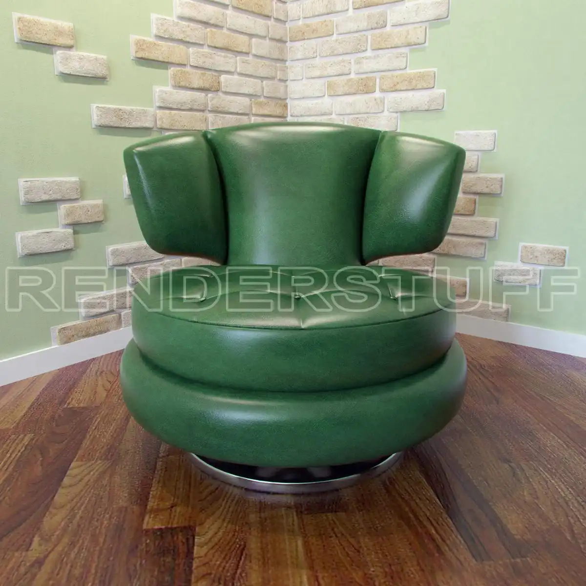 Armchair Big And Green Free 3D Model