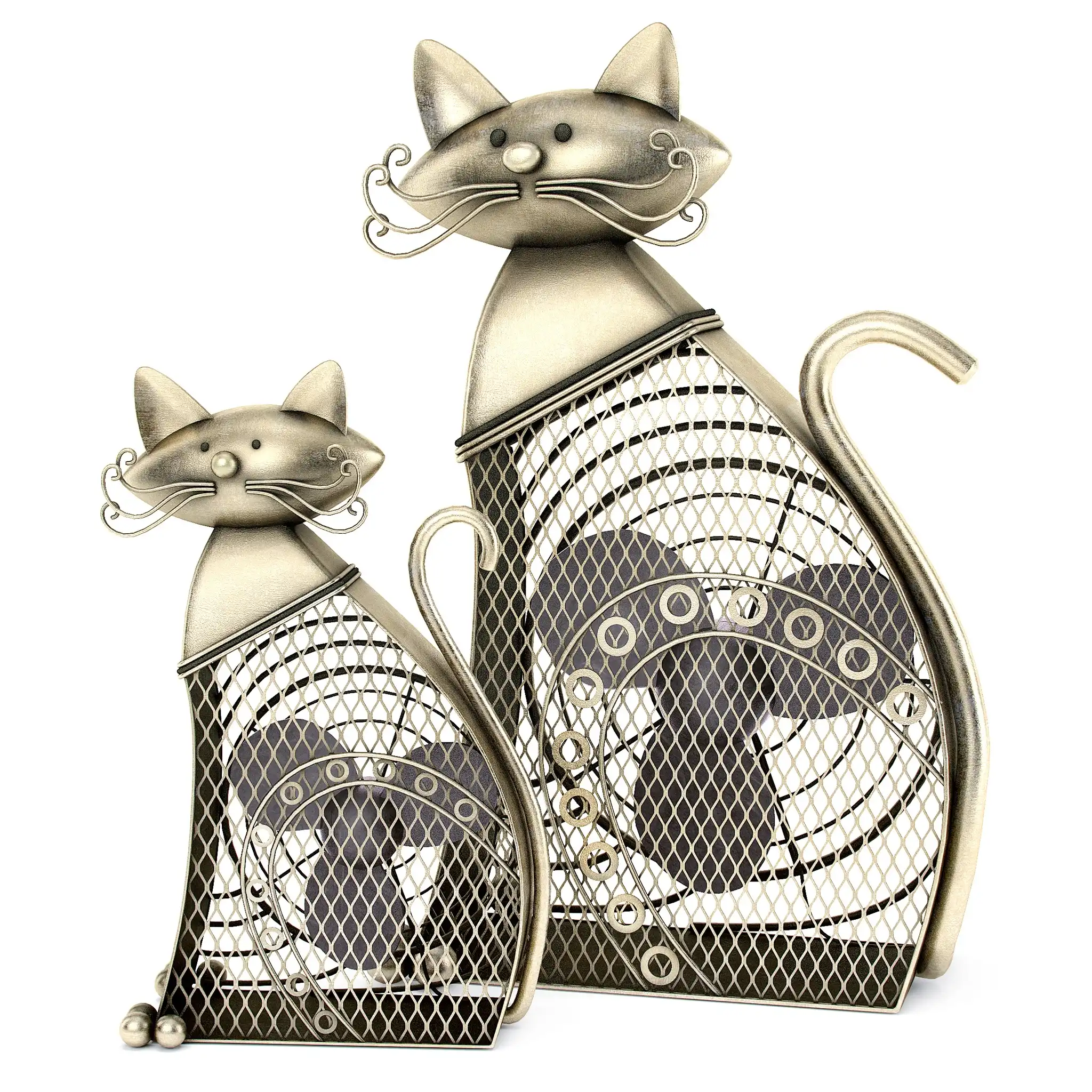 Two Decorative Fans in form of Cats Free 3D Model