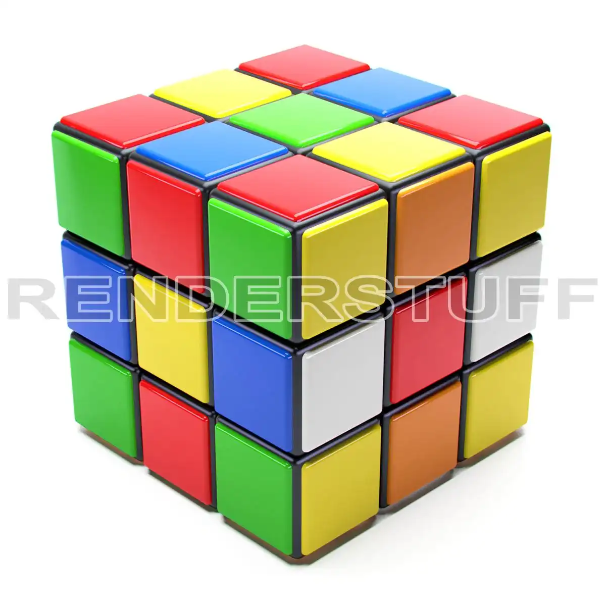 Realistic free 3D model of Speed Cube toy 3D puzzle.
