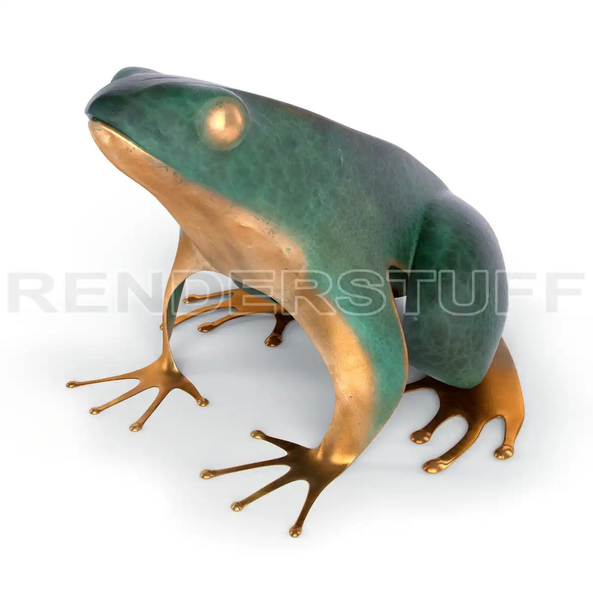 Metal Figurine of a Frog 3D Model
