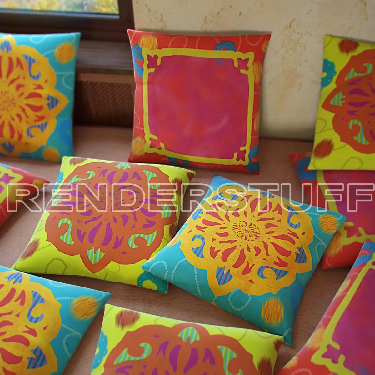 Cushions Turkish Style Free 3D Model