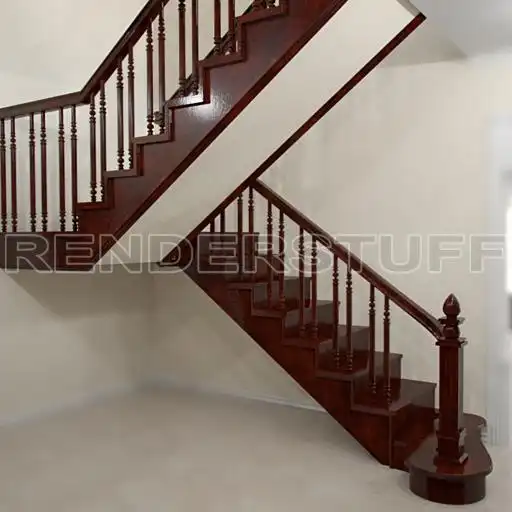 Stairway U Form Free 3D Model