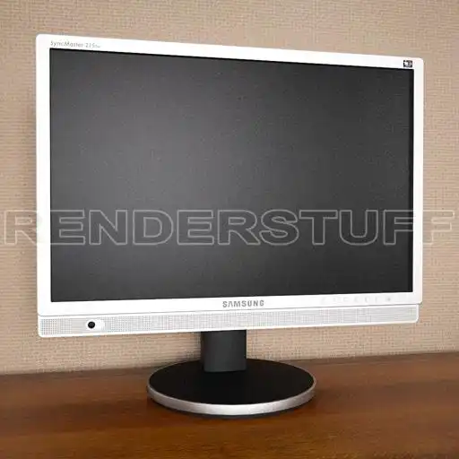 Monitor Silver 21,5 Inch Free 3D Model