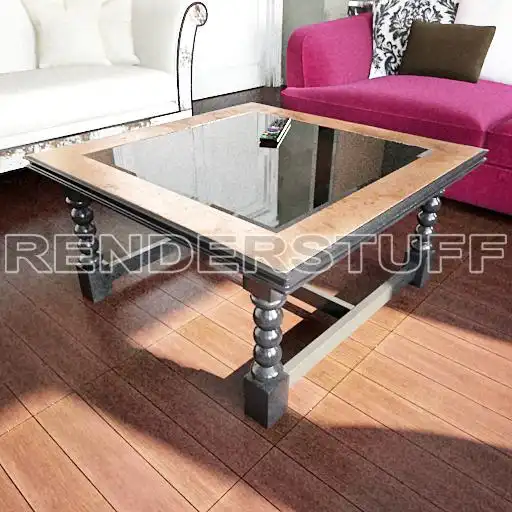Coffee Table Square Glass Classic Free 3D Model