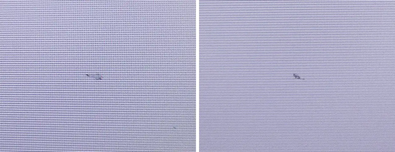 Macro photo of dead pixels on a 4K LED-backlit TV screen.