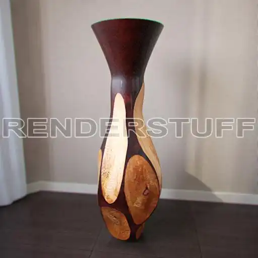 Vase Wooden Mango Free 3D Model
