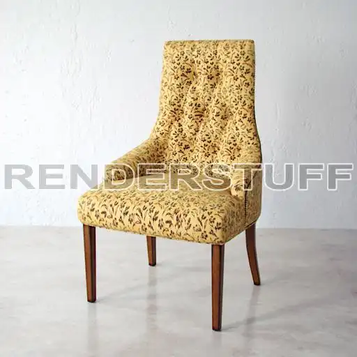 Armchair Fabric Yellow Free 3D Model