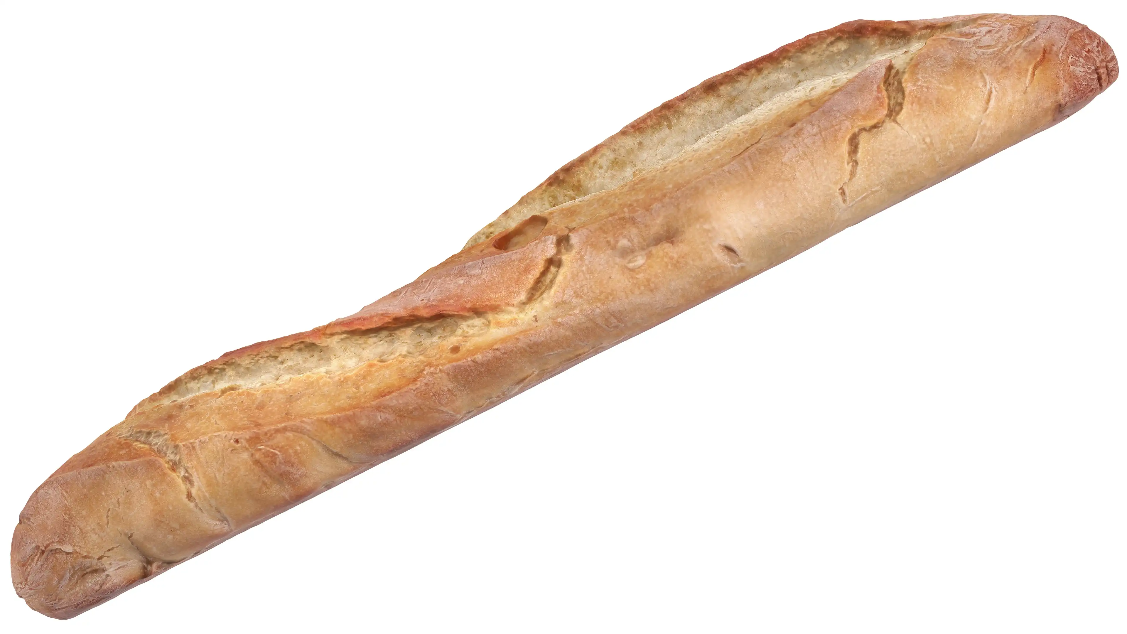 stick of bread 3d model view from left