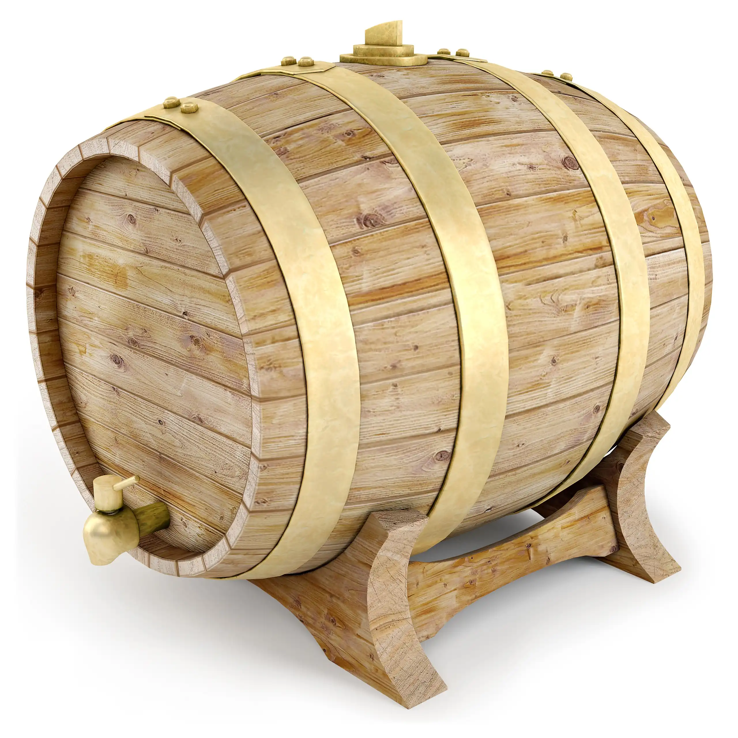 Wooden Whiskey Barrel 3D Model