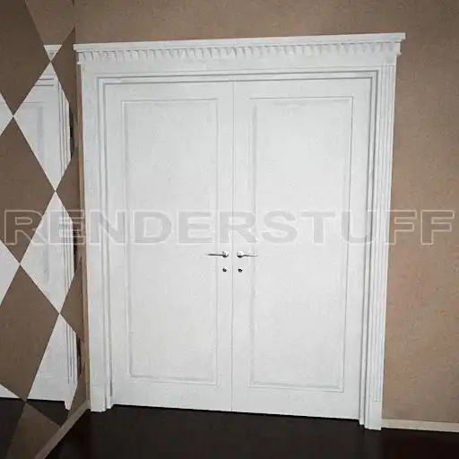 Doors White Wooden 2x Free 3D Model
