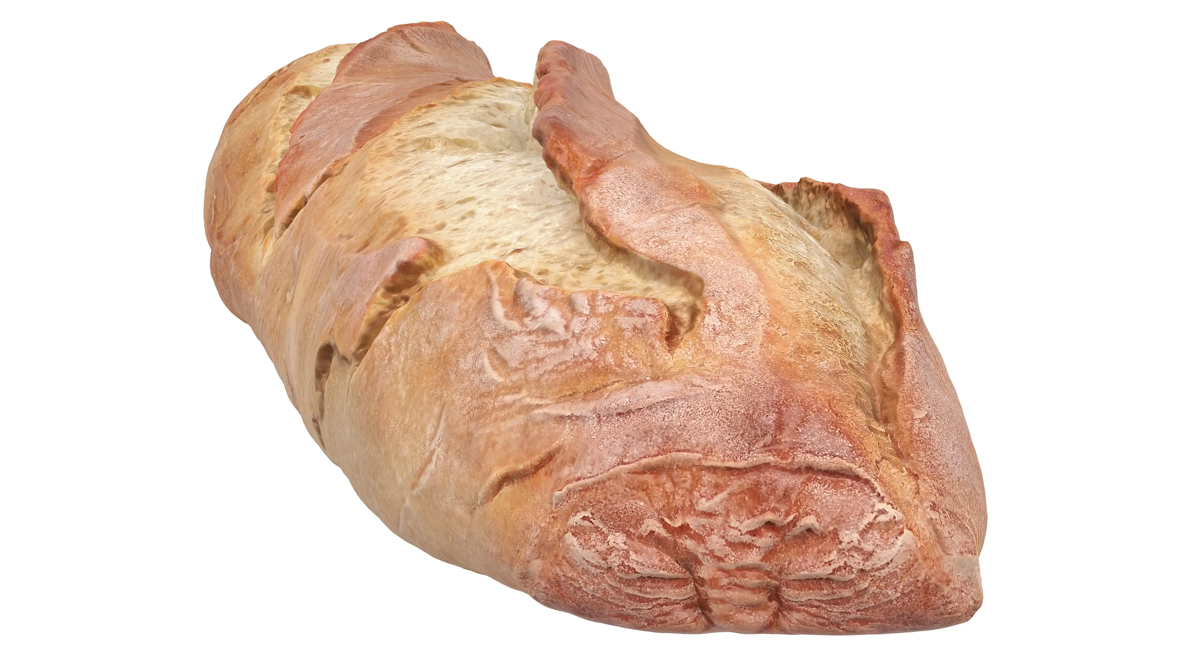 3d model of the  loaf of bread front view
