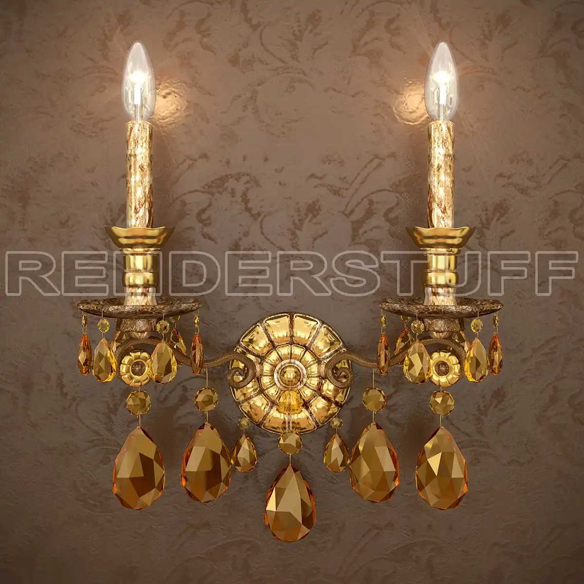Classic Golden Sconce Free 3D Model