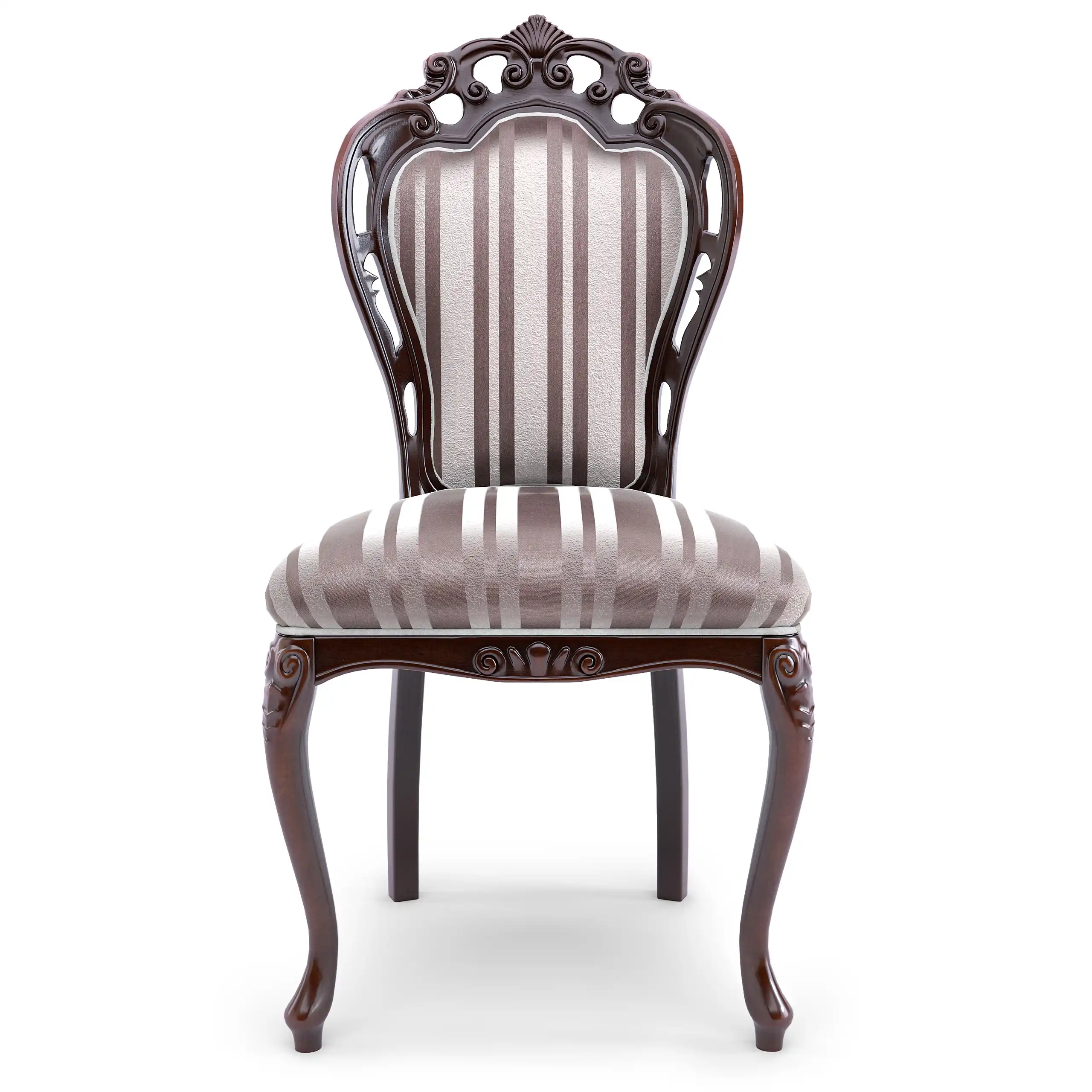 Chair Side Carved Upholstered With Cabriole Legs 3D Model